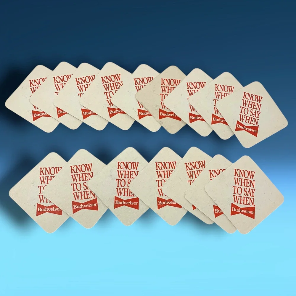 Lot 16 Vintage Budweiser Coasters 1980s Bar Beer Advertising Cardboard Promotion